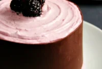 Luscious Chocolate Mini Cakes with Blackberry Buttercream