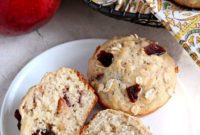 Hearty Apple Cranberry Oat Muffins