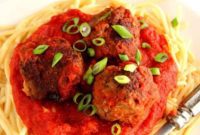 Gluten Free Turkey Meatballs with Garlic Spaghetti