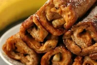 Peanut Butter Banana Stuffed French Toast Rolls