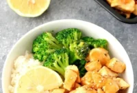 Glazed Honey Lemon Chicken Rice Bowls