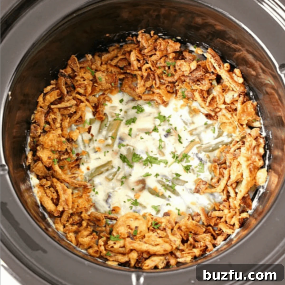 Effortless Slow Cooker Green Bean Casserole 1 featured 19349