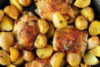 Savory Garlic Herb Chicken with Roasted Potatoes