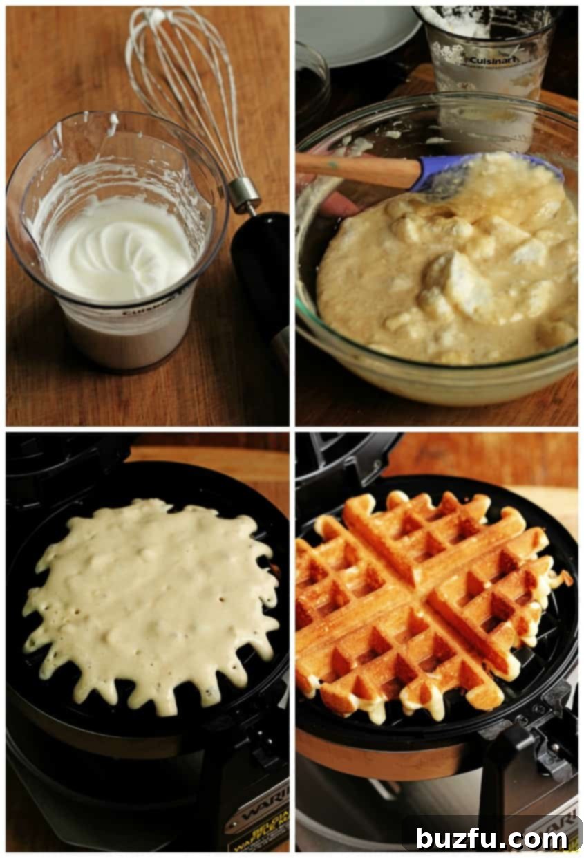 Sunday Morning Waffle Perfection 4 Process of making great waffles, showing ingredients and steps
