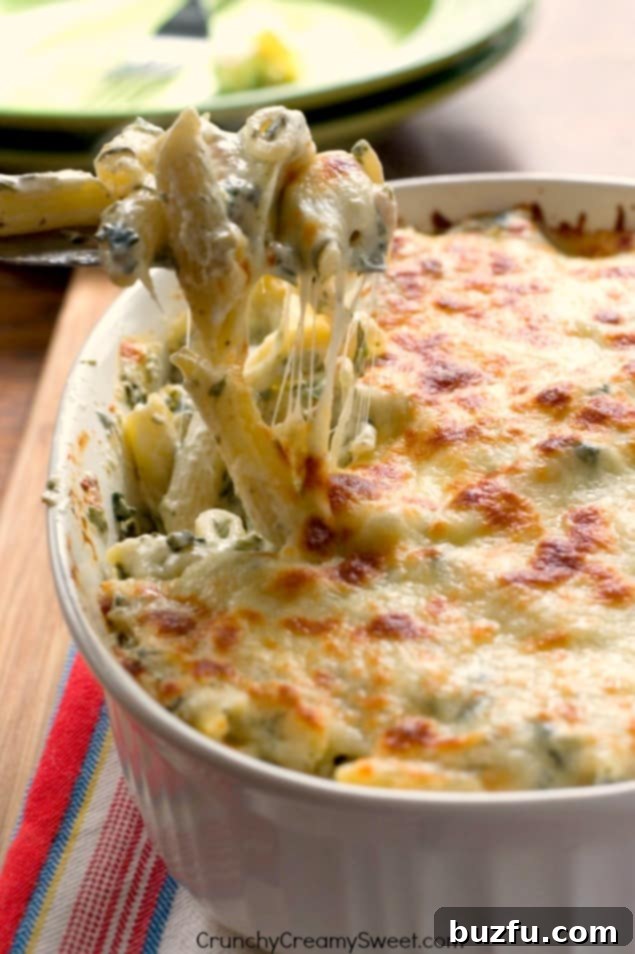 Creamy Spinach Dip Chicken Pasta, a comforting and hearty meal.