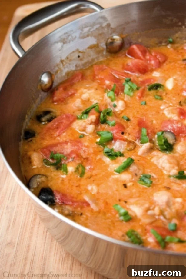 Easy Chicken Marengo with mushrooms and tomatoes, a classic French-Italian dish.