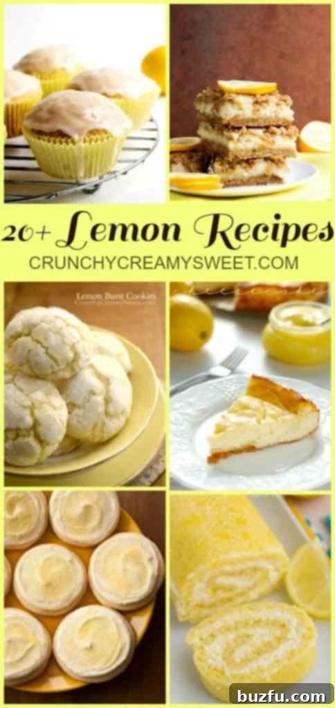 20 Lemon Recipes from crunchycreamysweet.com - a collection of citrus desserts