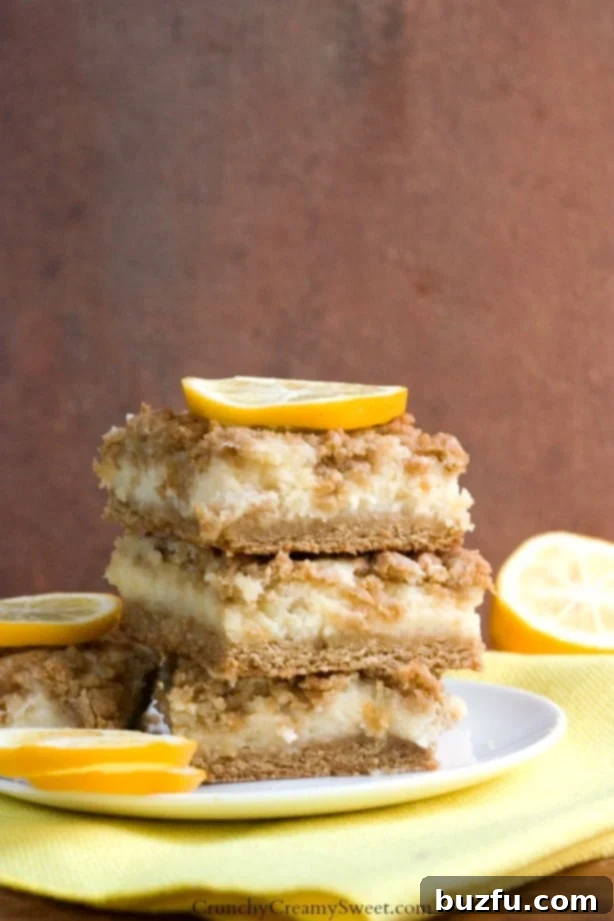Creamy Lemon Crumb Bars - a perfect balance of sweet and tart