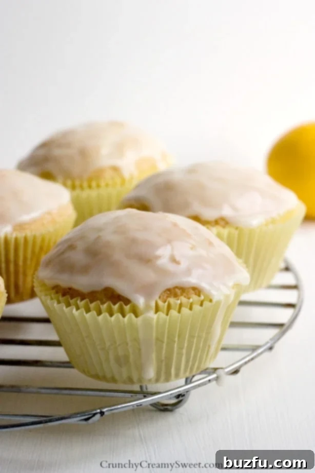 Lemon Muffins with Glaze - moist and flavorful