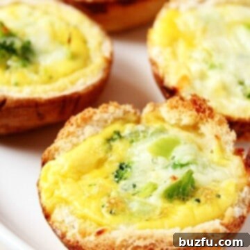 Broccoli and Cheese Mini quiches on a plate.