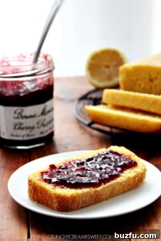 Easy Lemon Cornbread Recipe, showing a rustic presentation.