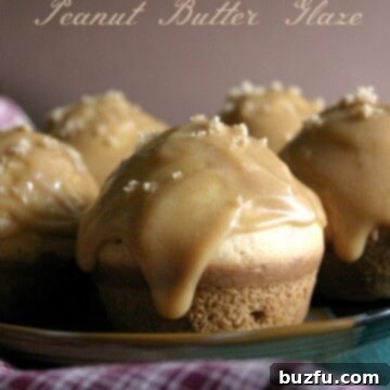 Spice Donut Muffins with PB frosting, beautifully glazed and ready to eat.