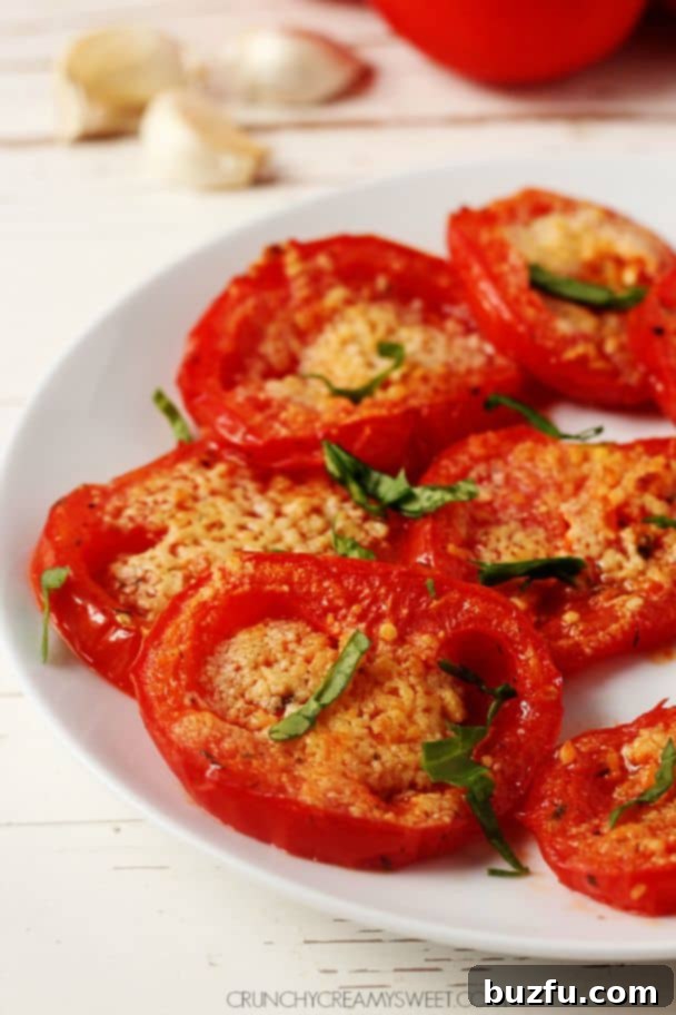Roasted cherry tomatoes with Ranch seasoning and Parmesan cheese.