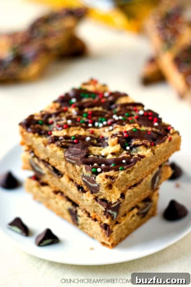 Cookie Bars with Chocolate Mint Chips