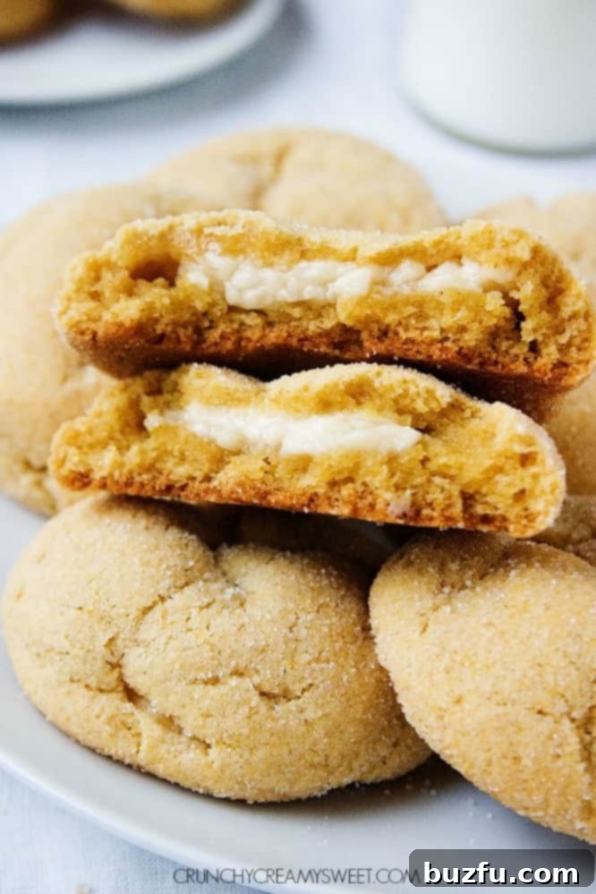 Cheesecake Filled Snickerdoodles Cookies