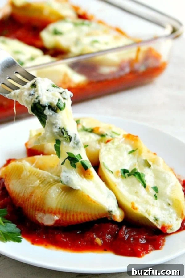 A plate of Stuffed Pasta Shells with rich tomato sauce, ready to be enjoyed.