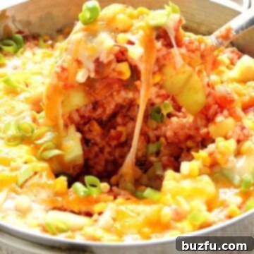 Cheesy Salsa Rice with Zucchini and Corn Recipe Image