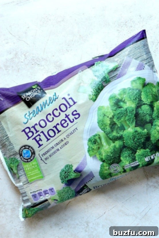 Season's Choice steamed broccoli florets in a bag