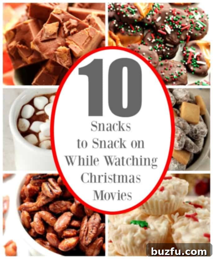 Delicious Christmas Movie Night Snacks - Easy recipes for festive fun with chocolate, caramel, and peppermint treats.