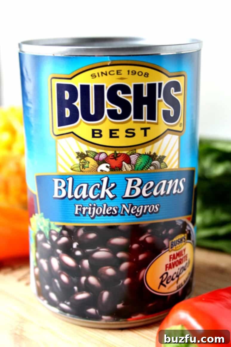 Close-up of Black Bean Taco Salad, highlighting the fresh vegetables and rich black beans.