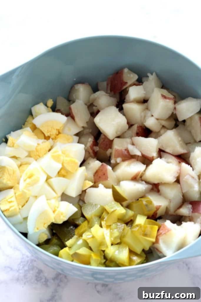 potatoes and eggs in bowl