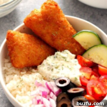 Crispy Greek Fish in a bowl