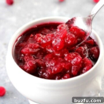 Homemade Cranberry Sauce in an elegant serving dish.