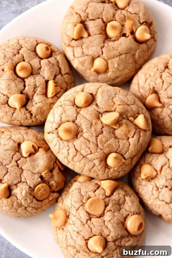 A plate of soft, spiced butterscotch cookies, drizzled with a sweet glaze and ready to be enjoyed.