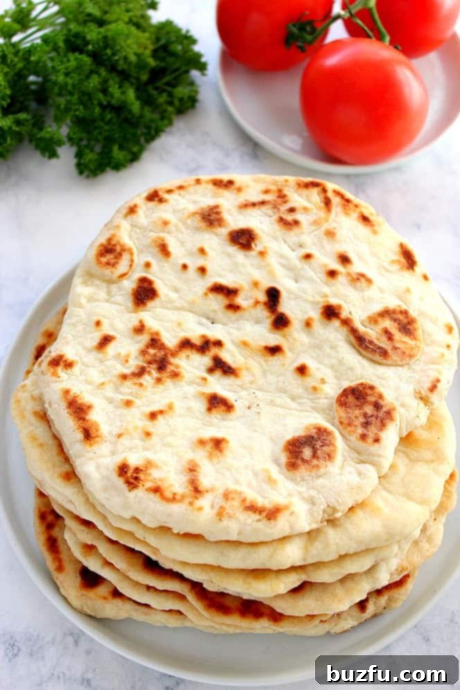 stack of flatbread on plate