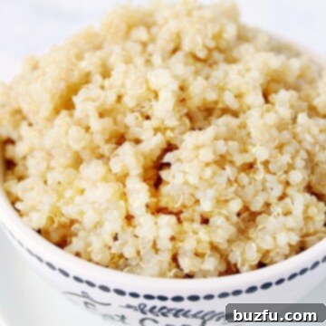 Instant Pot Quinoa in One Minute 2 Instant Pot quinoa in a small bowl.