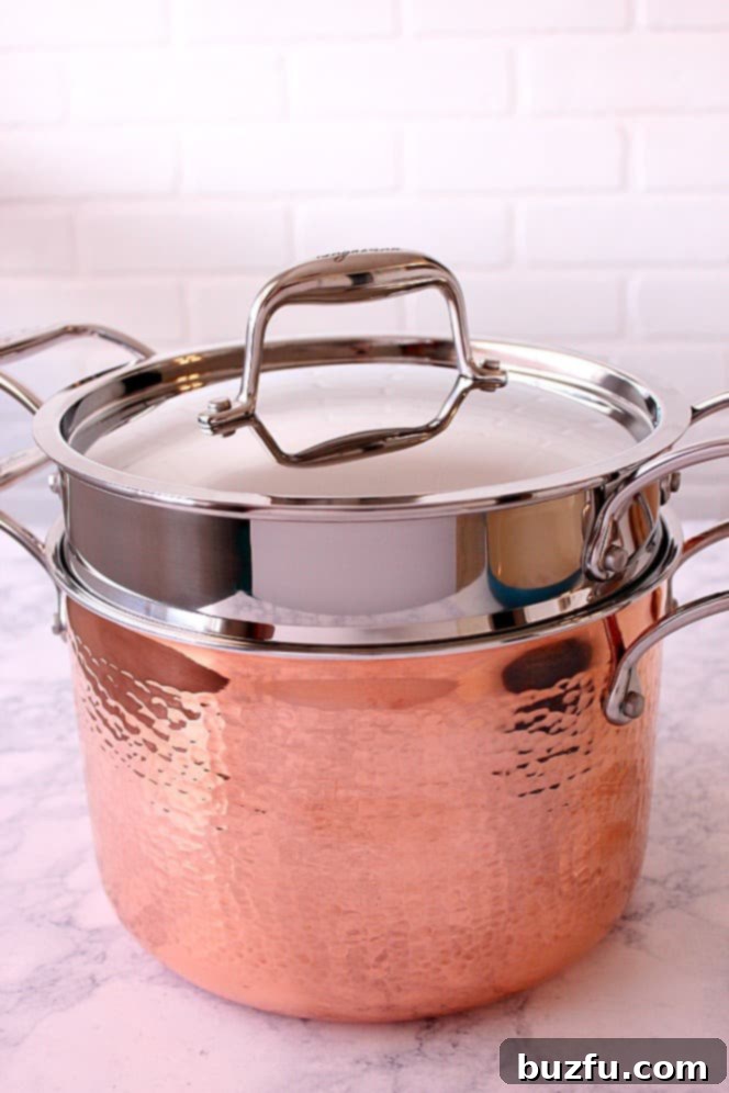 Langostina Hammered Copper Pastiola - A stunning kitchen favorite and investment. The elegant Langostina Martellata Hammered Copper Pastiola set, a beautiful and functional piece of cookware.