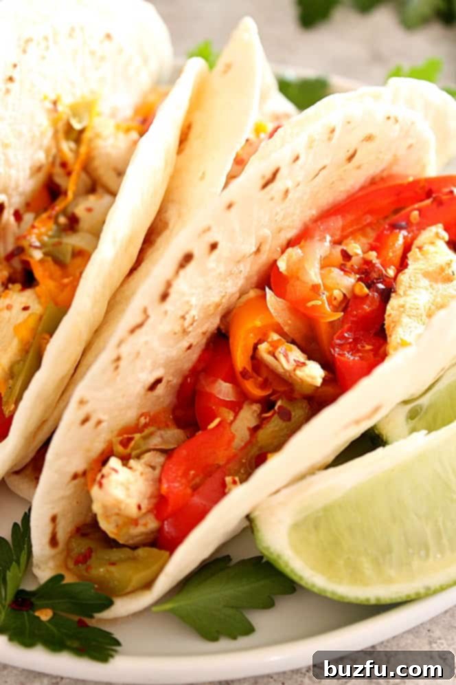 chicken fajitas on plate close up