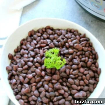 Instant Pot Black Beans in a white bowl.