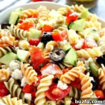 Italian Pasta Salad in a big white bowl.