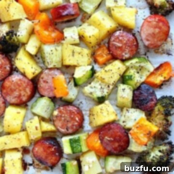 Healthy Sheet Pan Sausage and Vegetables Recipe