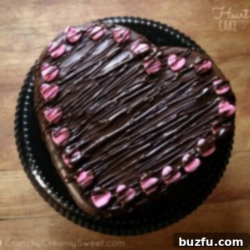 Chocolate Ganache Heart Cake