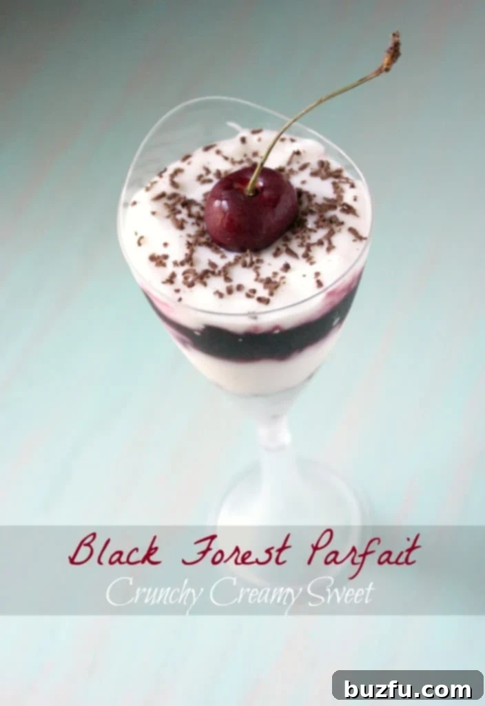 Refreshing Cherry Love and Black Forest Parfait, a perfect no-bake summer dessert with cherry sauce and vanilla yogurt.