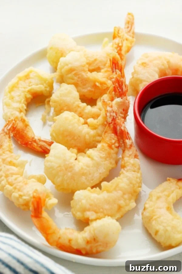 Fried shrimp with soy sauce, ready to be enjoyed.