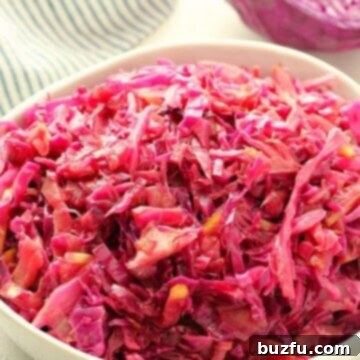 Red Cabbage in a bowl, ready to serve.