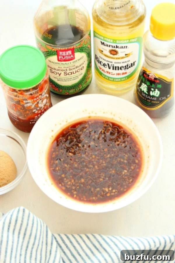 Ingredients for Asian chicken wings sauce.