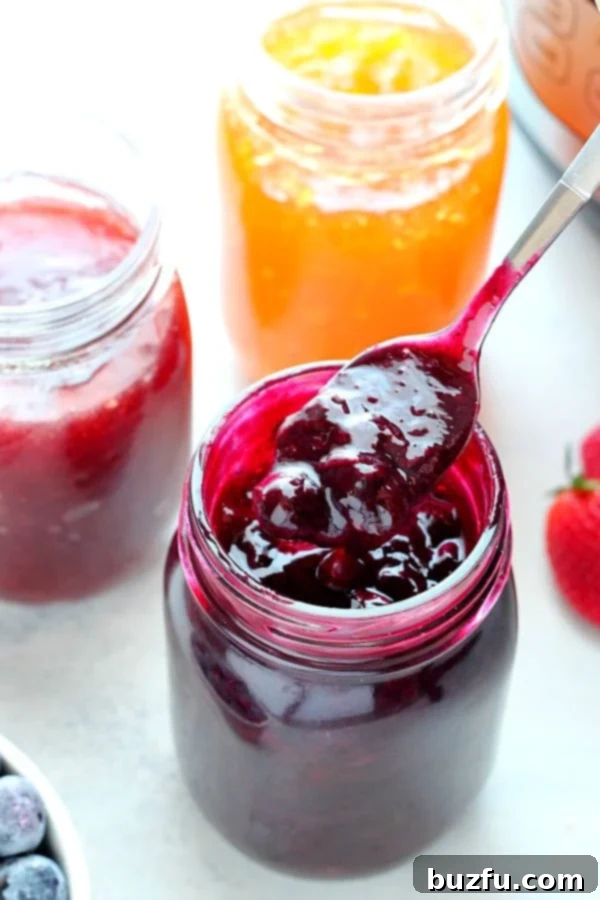 Homemade Instant Pot Jam 2 Freshly made Instant Pot Jam in a jar, ready to be enjoyed.