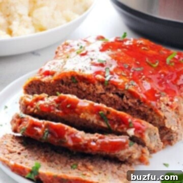 One-Pot Wonder Meatloaf 4 Meatloaf next to Instant Pot.