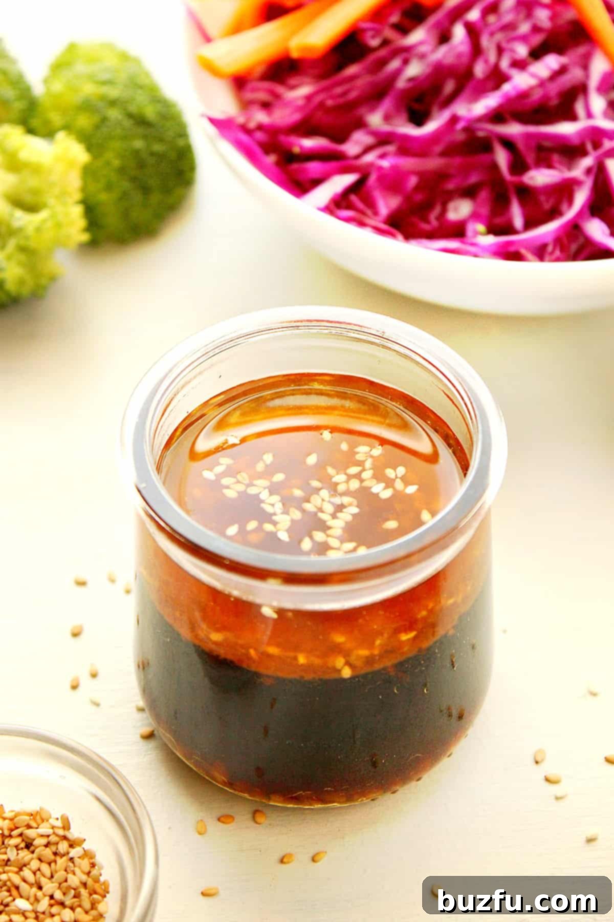 Asian Sesame Dressing recipe Salad dressing in a jar.