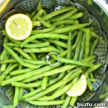 Snaps 7 Green beans in pressure cooker.