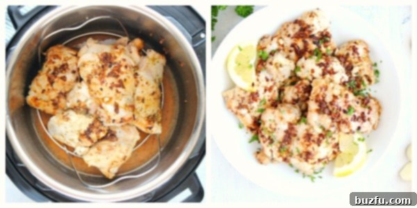 Cooked chicken thighs in Instant Pot.