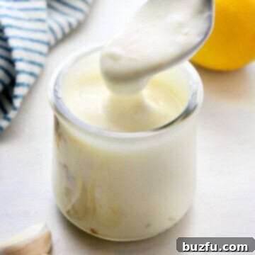 Aioli in a small jar.