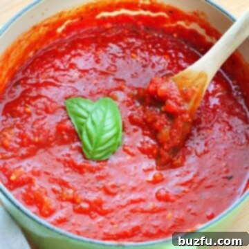 Marinara sauce in a pot.