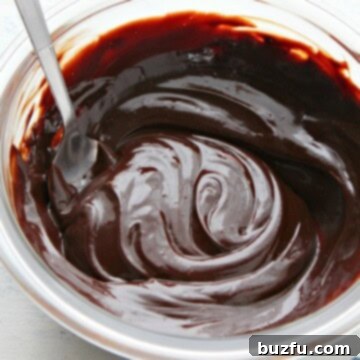 Foolproof Chocolate Ganache 3 Ganache in a glass bowl.