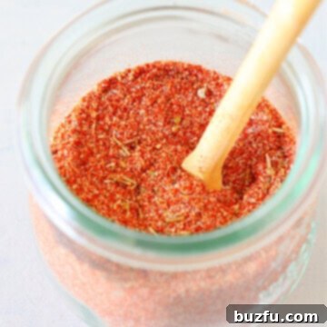 Cajun seasoning mix in a glass jar.