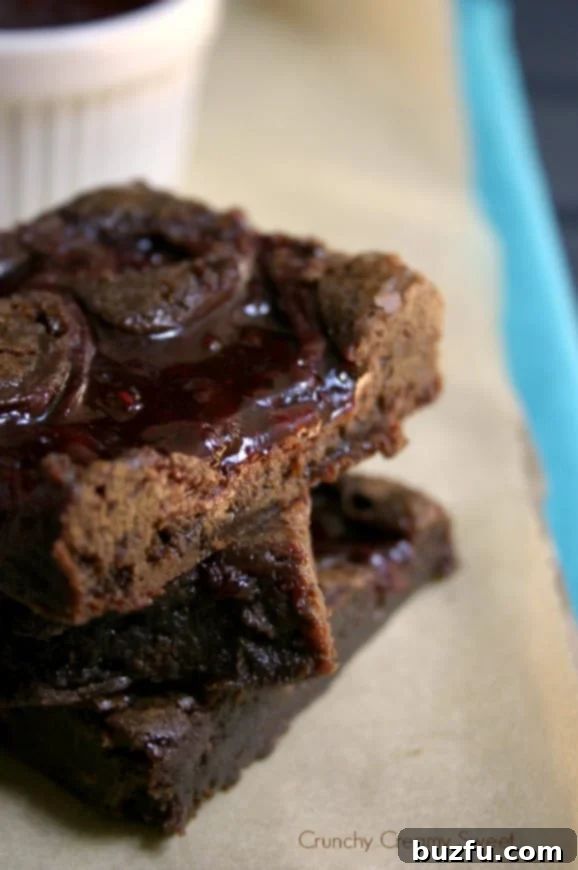 Fudgy Raspberry Brownies - A delicious homemade chocolate brownie with raspberry swirl